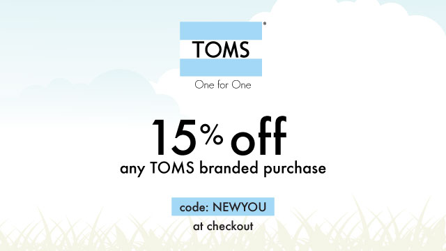Toms 15 off code clearance